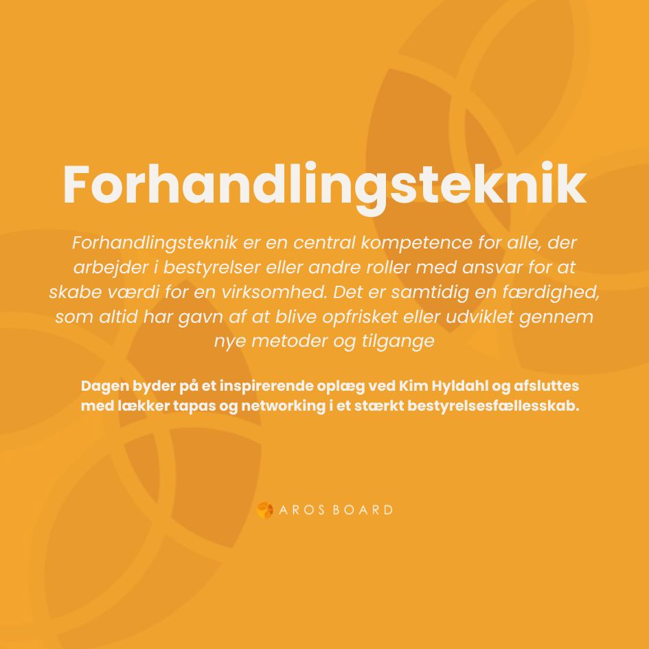 AROS BOARD Masterclass  – Forhandlingsteknik